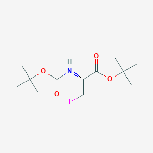 tert-Butyl (R)-2-((tert-butoxycarbonyl)amino)-3-iodopropanoate chemical structure (CAS 1057341-65-7)