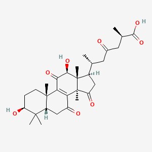 (6R)-6-((3S,5R,10S,12S,13R,14R,17R)-3,12-Dihydroxy-4,4,10,13,14-pentamethyl-7,11,15-trioxo-2,3,4,5,6,7,10,11,12,13,14,15,16,17-tetradecahydro-1H-cyclopenta[a]phenanthren-17-yl)-2-methyl-4-oxoheptanoic acid chemical structure (CAS 105742-76-5)