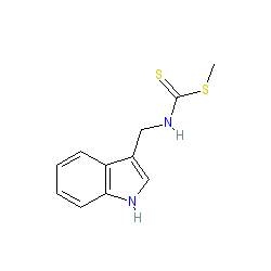 Methyl ((1H-indol-3-yl)methyl)carbamodithioate chemical structure (CAS 105748-59-2)