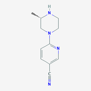 (S)-6-(3-Methylpiperazin-1-yl)nicotinonitrile chemical structure (CAS 1057682-03-7)