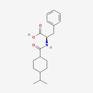 (R)-2-rel-((1r,4R)-4-Isopropylcyclohexanecarboxamido)-3-phenylpropanoic acid chemical structure (CAS 105816-04-4)
