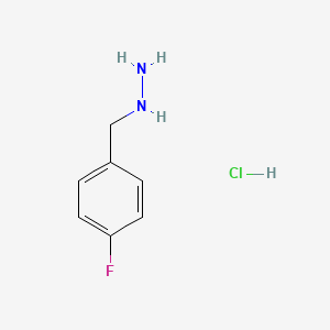 (4-Fluorobenzyl)hydrazine hydrochloride chemical structure (CAS 1059626-05-9)