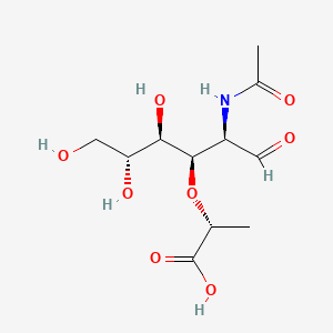 (R)-2-(((2R,3R,4R,5R)-2-Acetamido-4,5,6-trihydroxy-1-oxohexan-3-yl)oxy)propanoic acid chemical structure (CAS 10597-89-4)