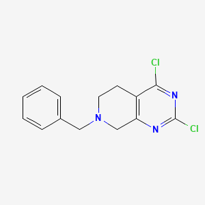 7-Benzyl-2,4-dichloro-5,6,7,8-tetrahydropyrido[3,4-d]pyrimidine chemical structure (CAS 1059735-34-0)