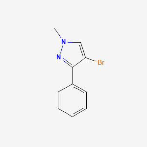 4-Bromo-1-methyl-3-phenyl-1H-pyrazole chemical structure (CAS 105994-55-6)