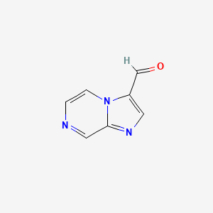 Imidazo[1,2-a]pyrazine-3-carbaldehyde chemical structure (CAS 106012-58-2)