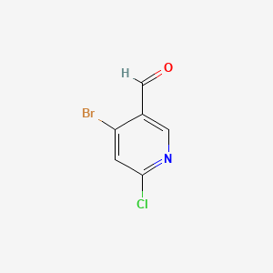 4-Bromo-6-chloronicotinaldehyde chemical structure (CAS 1060805-64-2)