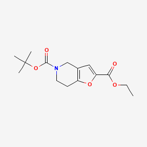5-tert-Butyl 2-ethyl 6,7-dihydrofuro[3,2-c]pyridine-2,5(4H)-dicarboxylate chemical structure (CAS 1060814-36-9)