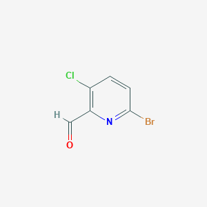 6-Bromo-3-chloropicolinaldehyde chemical structure (CAS 1060815-74-8)