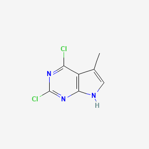2,4-Dichloro-5-methyl-7H-pyrrolo[2,3-d]pyrimidine chemical structure (CAS 1060815-86-2)
