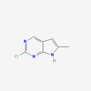 2-Chloro-6-methyl-7H-pyrrolo[2,3-d]pyrimidine chemical structure (CAS 1060816-56-9)