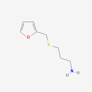 3-((Furan-2-ylmethyl)thio)propan-1-amine chemical structure (CAS 1060817-77-7)