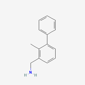 (2-Methyl-[1,1'-biphenyl]-3-yl)methanamine chemical structure (CAS 1061650-37-0)