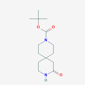 tert-Butyl 8-oxo-3,9-diazaspiro[5.5]undecane-3-carboxylate chemical structure (CAS 1061731-86-9)