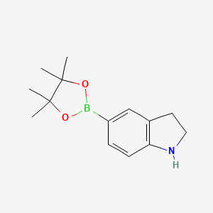5-(4,4,5,5-Tetramethyl-1,3,2-dioxaborolan-2-yl)indoline chemical structure (CAS 1062174-44-0)