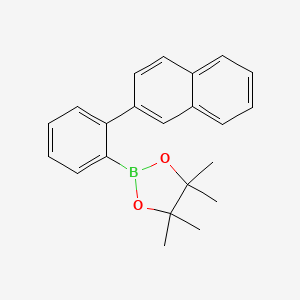 4,4,5,5-Tetramethyl-2-(2-(naphthalen-2-yl)phenyl)-1,3,2-dioxaborolane chemical structure (CAS 1062555-59-2)