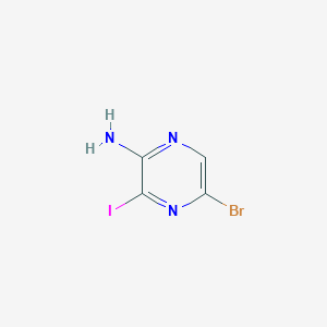 5-Bromo-3-iodopyrazin-2-amine chemical structure (CAS 1062608-42-7)