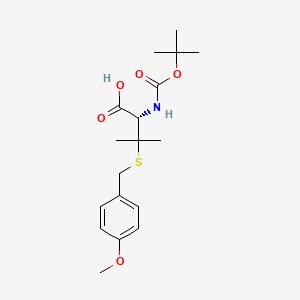(S)-2-((tert-Butoxycarbonyl)amino)-3-((4-methoxybenzyl)thio)-3-methylbutanoic acid chemical structure (CAS 106306-57-4)