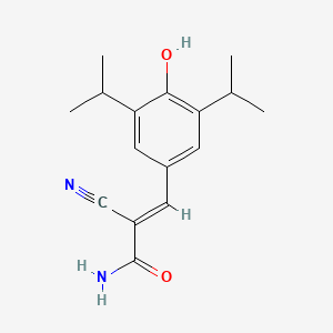 2-Cyano-3-(4-hydroxy-3,5-diisopropylphenyl)acrylamide chemical structure (CAS 106392-48-7)
