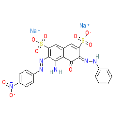 Sodium 4-amino-5-hydroxy-3-((4-nitrophenyl)diazenyl)-6-(phenyldiazenyl)naphthalene-2,7-disulfonate chemical structure (CAS 1064-48-8)