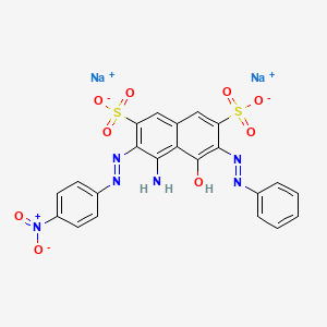 Sodium 4-amino-5-hydroxy-3-((4-nitrophenyl)diazenyl)-6-(phenyldiazenyl)naphthalene-2,7-disulfonate chemical structure (CAS 1064-48-8)