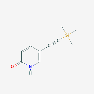 5-((Trimethylsilyl)ethynyl)pyridin-2(1H)-one chemical structure (CAS 1064706-78-0)