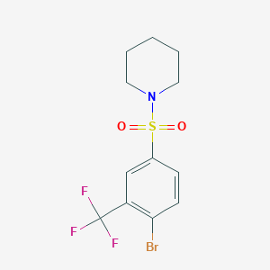 1-((4-Bromo-3-(trifluoromethyl)phenyl)sulfonyl)piperidine chemical structure (CAS 1065074-37-4)
