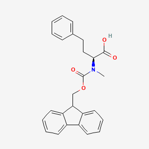 (S)-a-(Fmoc-N-methylamino)benzenebutanoic acid chemical structure (CAS 1065076-30-3)
