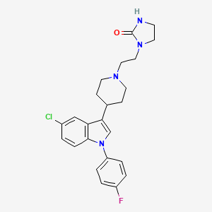 1-(2-(4-(5-Chloro-1-(4-fluorophenyl)-1H-indol-3-yl)piperidin-1-yl)ethyl)imidazolidin-2-one chemical structure (CAS 106516-24-9)