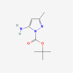 tert-Butyl 5-amino-3-methyl-1H-pyrazole-1-carboxylate chemical structure (CAS 1065204-79-6)