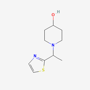 1-(1-(Thiazol-2-yl)ethyl)piperidin-4-ol chemical structure (CAS 1065484-58-3)