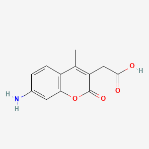 2-(7-Amino-4-methyl-2-oxo-2H-chromen-3-yl)acetic acid chemical structure (CAS 106562-32-7)