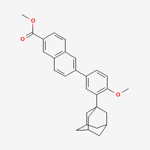 Methyl 6-(3-(adamantan-1-yl)-4-methoxyphenyl)-2-naphthoate chemical structure (CAS 106685-41-0)