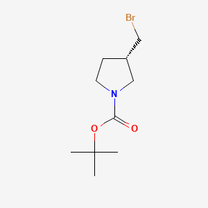 (S)-1-Boc-3-(Bromomethyl)pyrrolidine chemical structure (CAS 1067230-64-1)