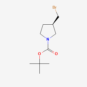 (R)-1-Boc-3-(Bromomethyl)pyrrolidine chemical structure (CAS 1067230-65-2)