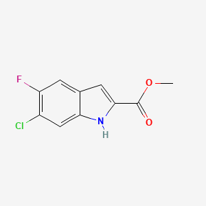 Methyl 6-chloro-5-fluoro-1H-indole-2-carboxylate chemical structure (CAS 1067658-29-0)