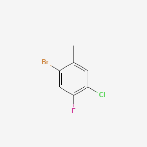 1-Bromo-4-chloro-5-fluoro-2-methylbenzene chemical structure (CAS 1067882-53-4)