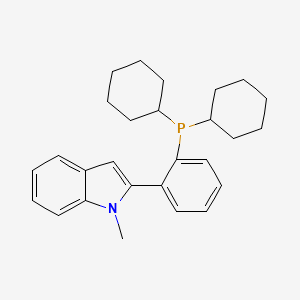2-(2-(Dicyclohexylphosphino)phenyl)-1-methyl-1H-indole chemical structure (CAS 1067883-58-2)
