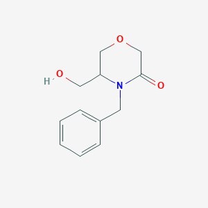 4-Benzyl-5-(hydroxymethyl)morpholin-3-one chemical structure (CAS 106910-80-9)