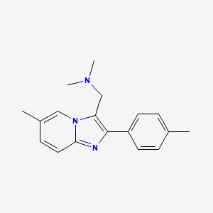 N,N-Dimethyl-1-(6-methyl-2-(p-tolyl)imidazo[1,2-a]pyridin-3-yl)methanamine chemical structure (CAS 106961-33-5)