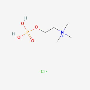 N,N,N-Trimethyl-2-(phosphonooxy)ethanaminium chloride chemical structure (CAS 107-73-3)