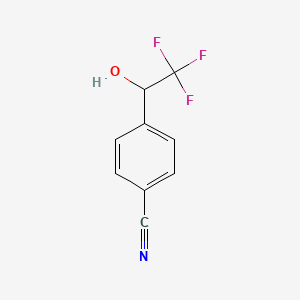 4-(2,2,2-Trifluoro-1-hydroxyethyl)benzonitrile chemical structure (CAS 107018-37-1)