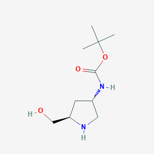 tert-Butyl ((3S,5R)-5-(hydroxymethyl)pyrrolidin-3-yl)carbamate chemical structure (CAS 1070295-74-7)