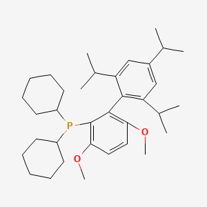 Dicyclohexyl(2',4',6'-triisopropyl-3,6-dimethoxy-[1,1'-biphenyl]-2-yl)phosphine chemical structure (CAS 1070663-78-3)