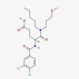 4-(3,4-Dichlorobenzamido)-5-((3-methoxypropyl)(pentyl)amino)-5-oxopentanoic acid chemical structure (CAS 107097-80-3)