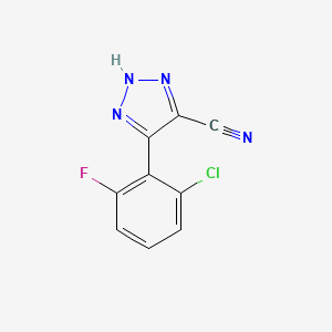 4-(2-Chloro-6-fluorophenyl)-1H-1,2,3-triazole-5-carbonitrile chemical structure (CAS 1071166-49-8)