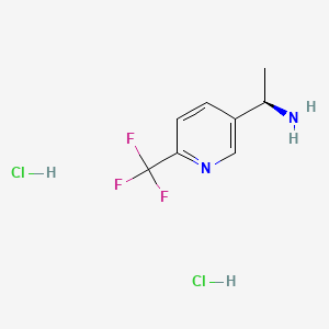 (R)-1-(6-(Trifluoromethyl)pyridin-3-yl)ethan-1-amine dihydrochloride chemical structure (CAS 1071438-77-1)