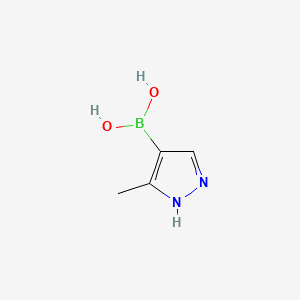 (3-Methyl-1H-pyrazol-4-yl)boronic acid chemical structure (CAS 1071455-14-5)