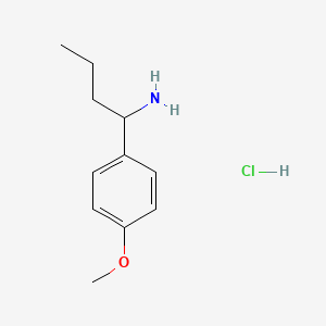 1-(4-Methoxyphenyl)butan-1-amine hydrochloride chemical structure (CAS 1071511-17-5)