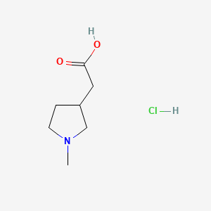 2-(1-Methylpyrrolidin-3-yl)acetic acid hydrochloride chemical structure (CAS 1071634-26-8)
